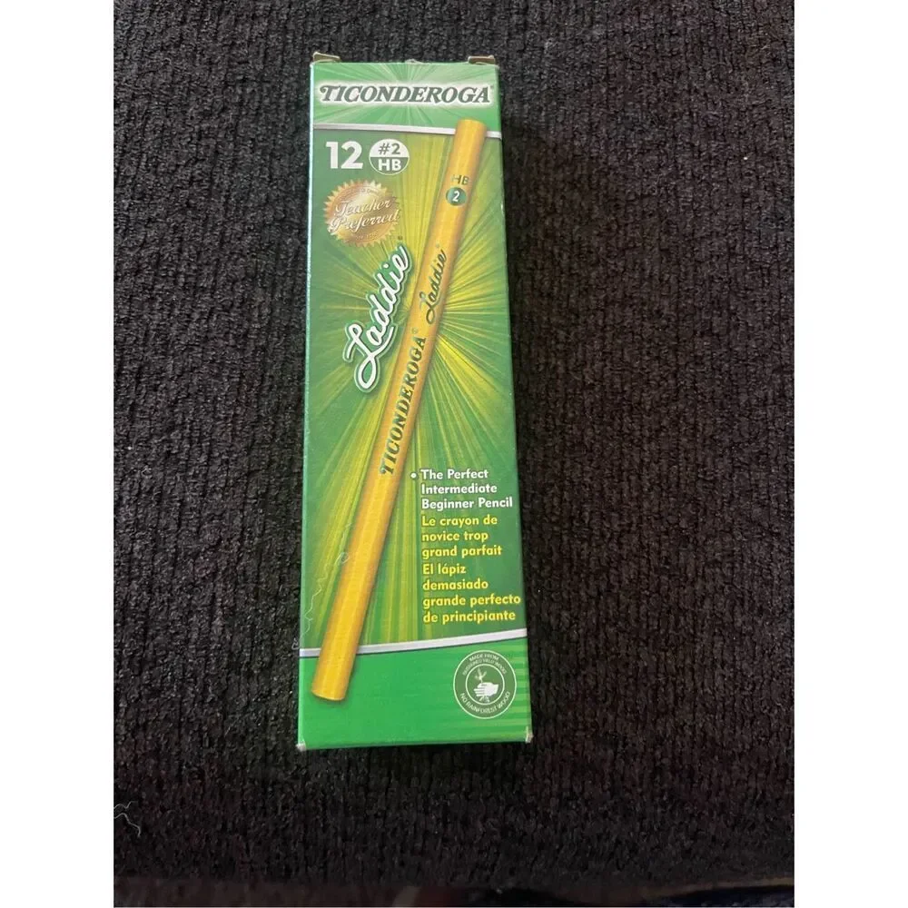 New Dixon Ticonderoga Laddie Vintage HB #2 Pencil Real Wood 12 Pack‎ Pencils
